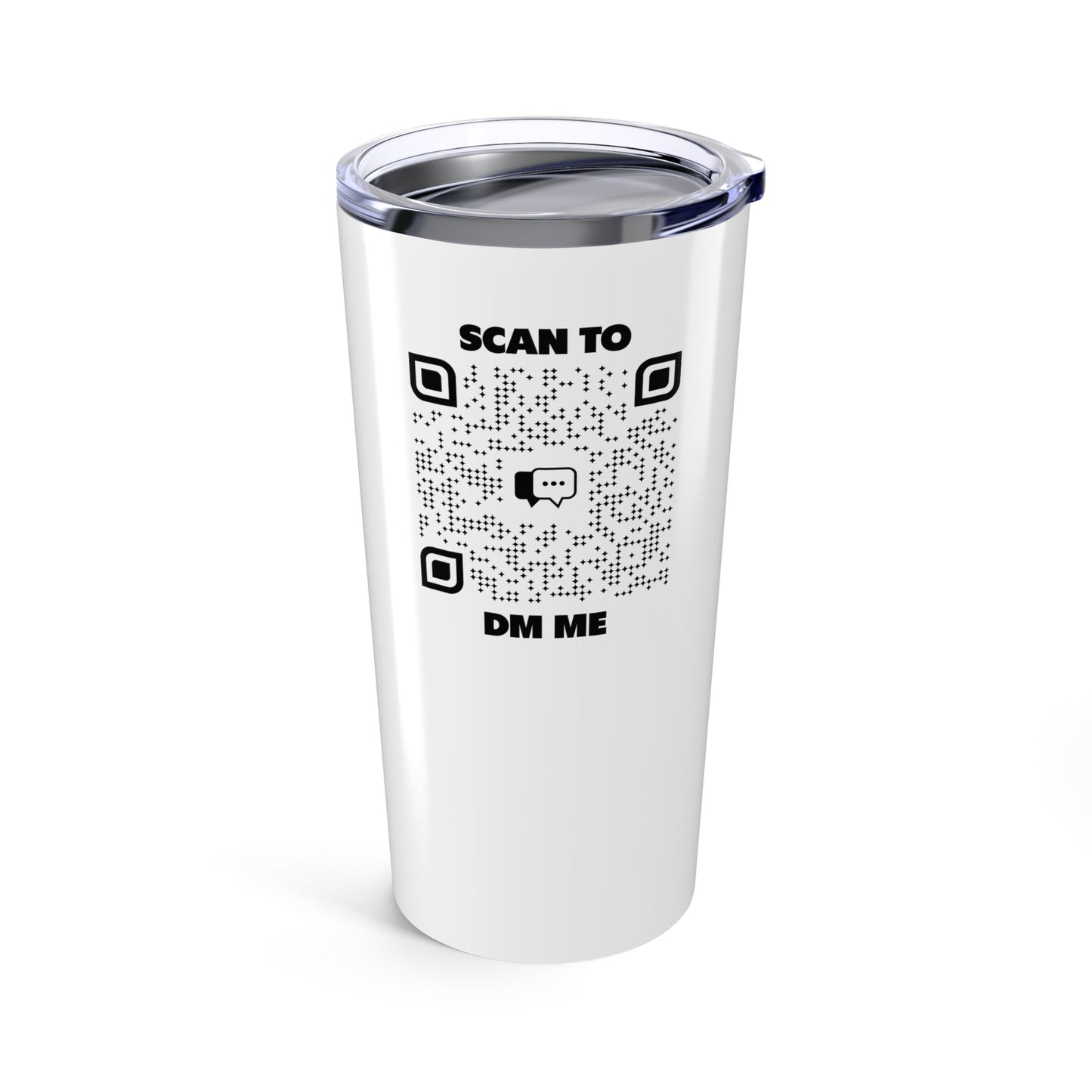 Dating – Tumbler – White – Scan to DM Me - QR NATION