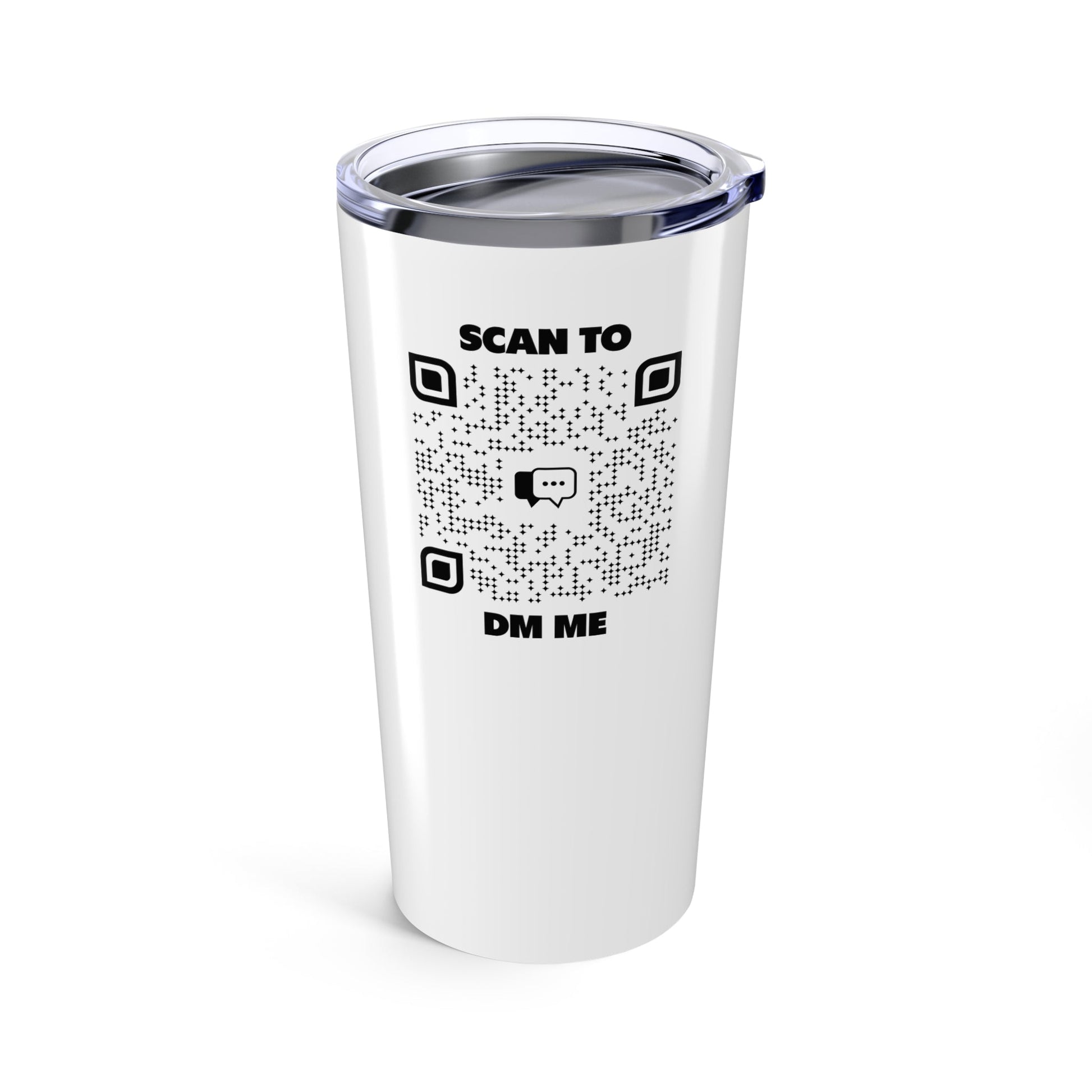 Dating – Tumbler – White – Scan to DM Me - QR NATION