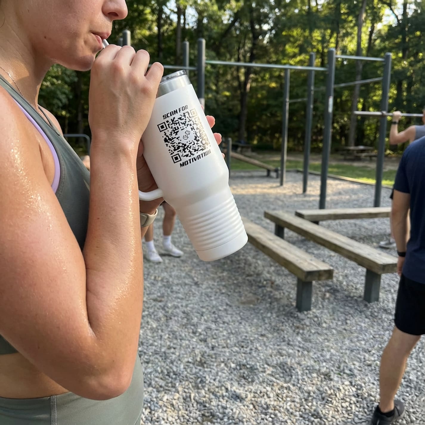 Fitness – Insulated Travel Mug – Scan for Motivation - QR NATION