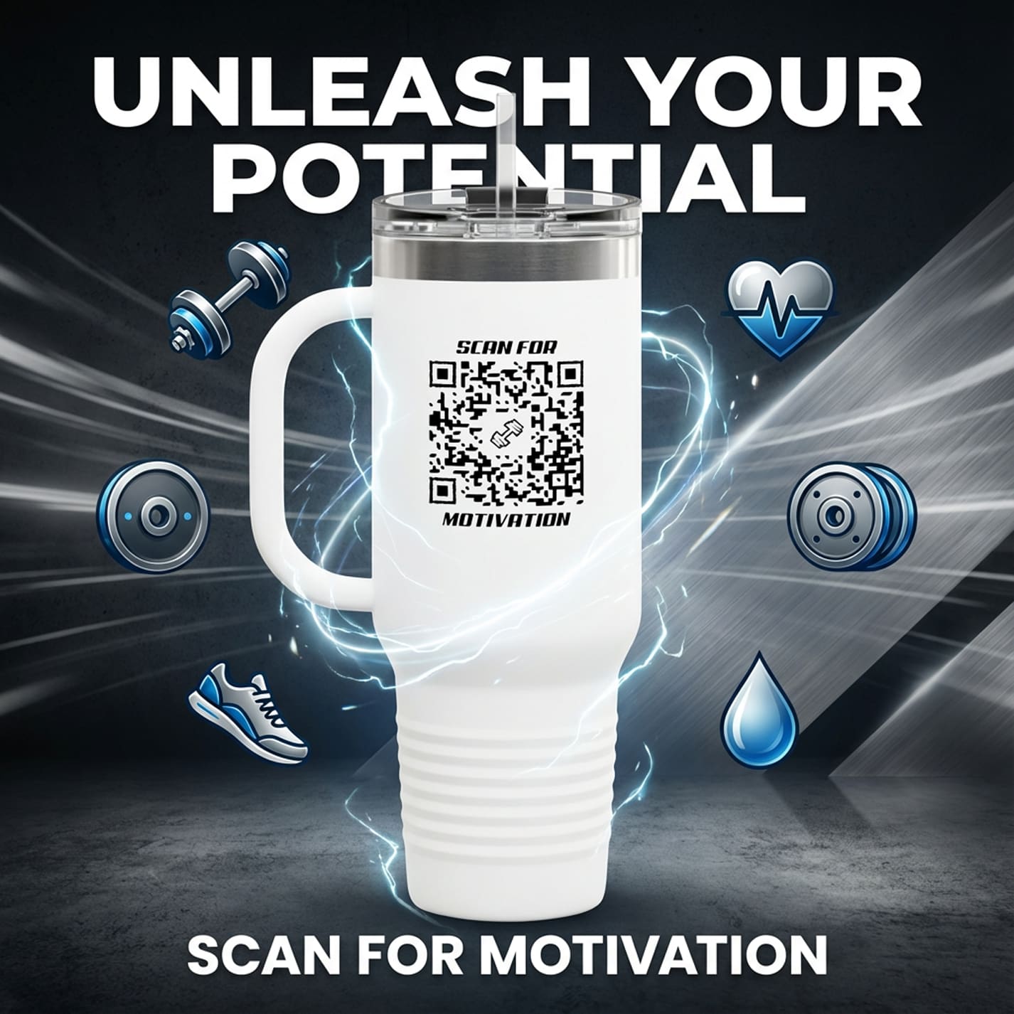 Fitness – Insulated Travel Mug – Scan for Motivation - QR NATION