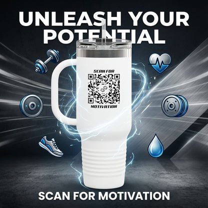 Fitness – Insulated Travel Mug – Scan for Motivation - QR NATION