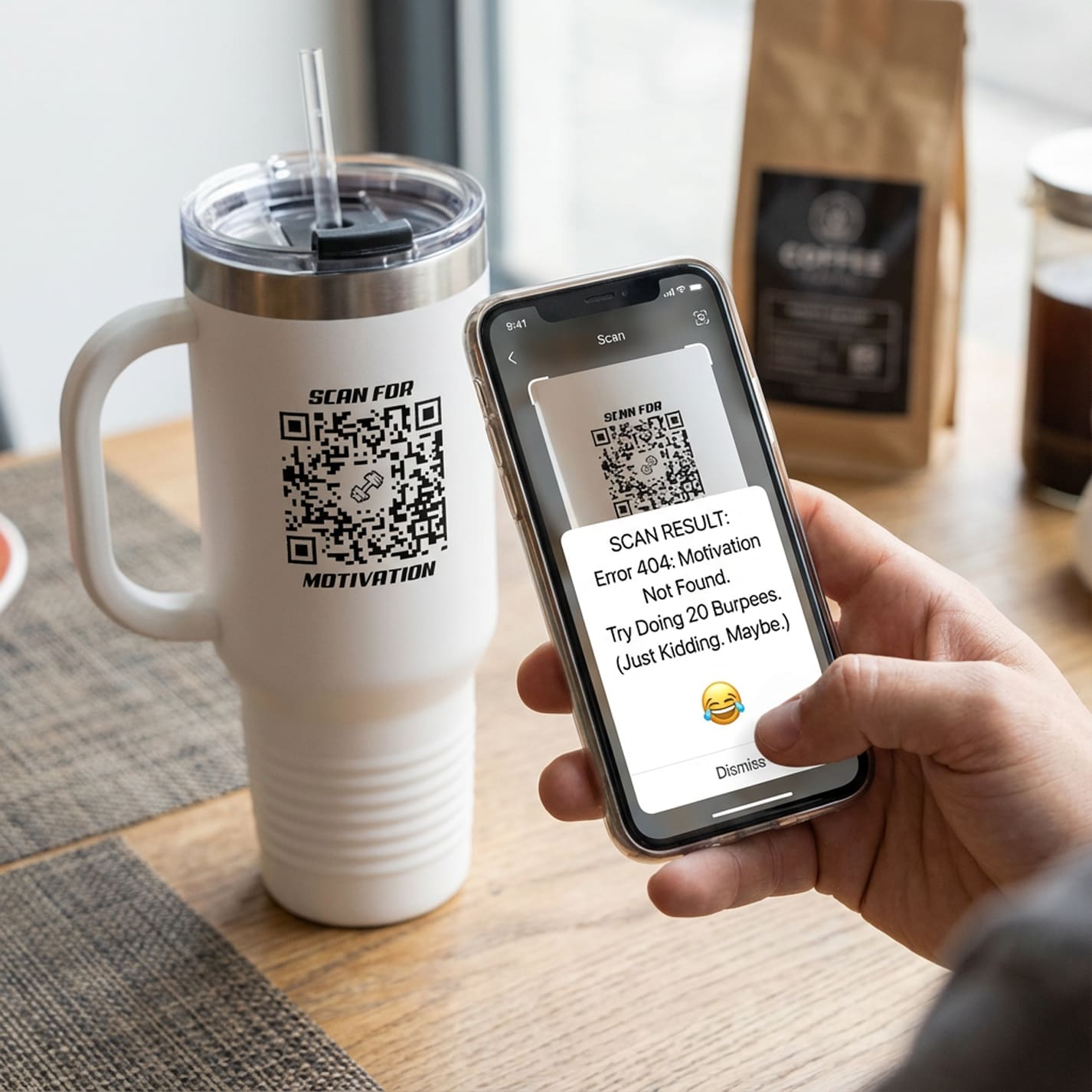 Fitness – Insulated Travel Mug – Scan for Motivation - QR NATION