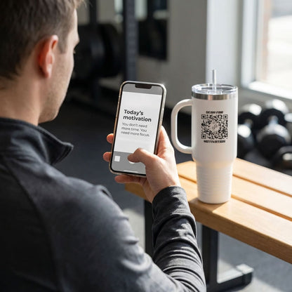 Fitness – Insulated Travel Mug – Scan for Motivation - QR NATION