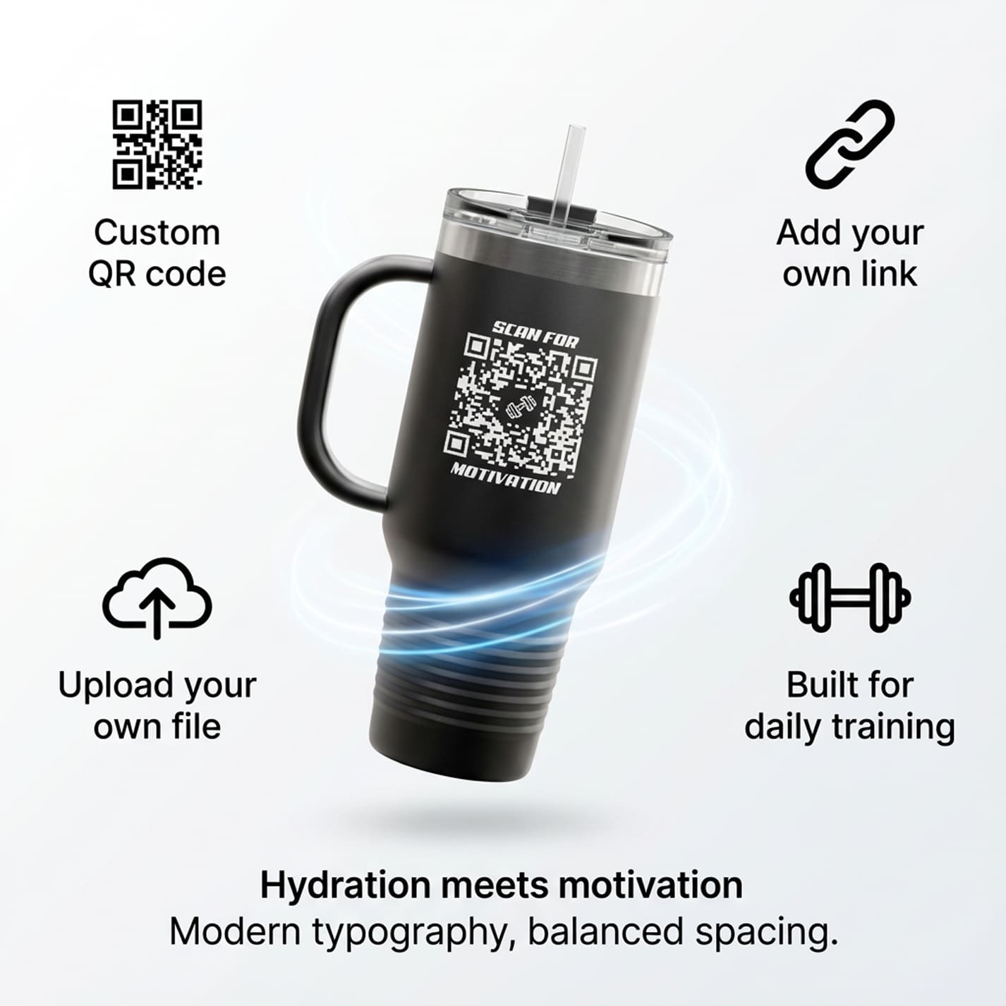 Fitness – Insulated Travel Mug – Scan for Motivation - QR NATION