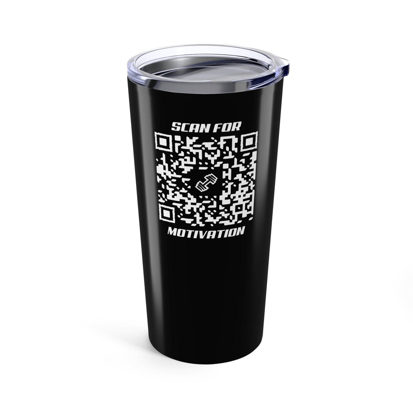 Fitness – Tumbler – Black – Scan for Motivation - QR NATION