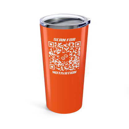 Fitness – Tumbler – Orange – Scan for Motivation - QR NATION