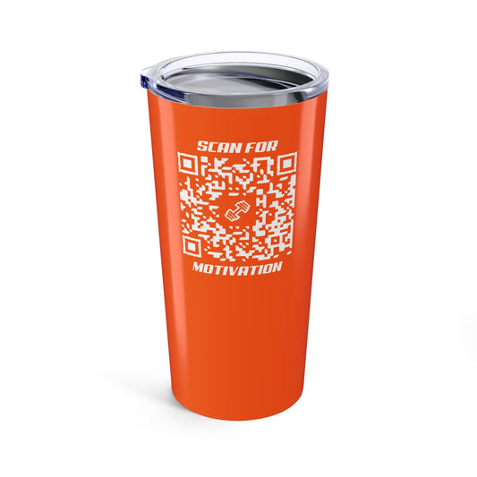 Fitness – Tumbler – Orange – Scan for Motivation - QR NATION