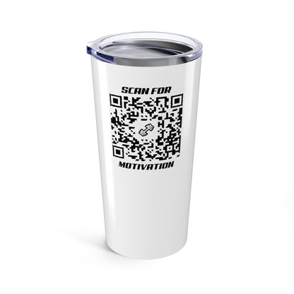 Fitness – Tumbler – White – Scan for Motivation - QR NATION