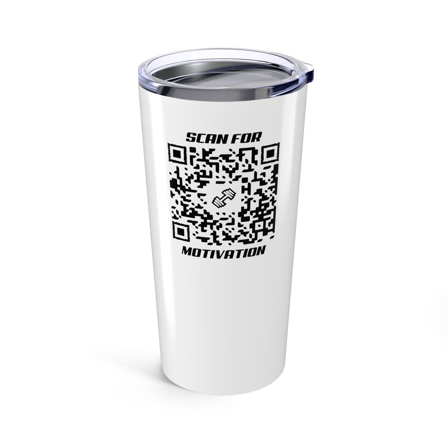 Fitness – Tumbler – White – Scan for Motivation - QR NATION