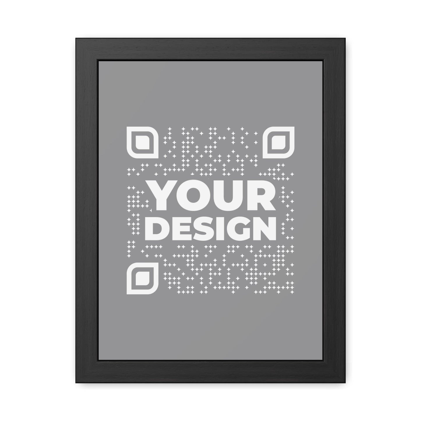 Framed Poster – Grey - QR NATION