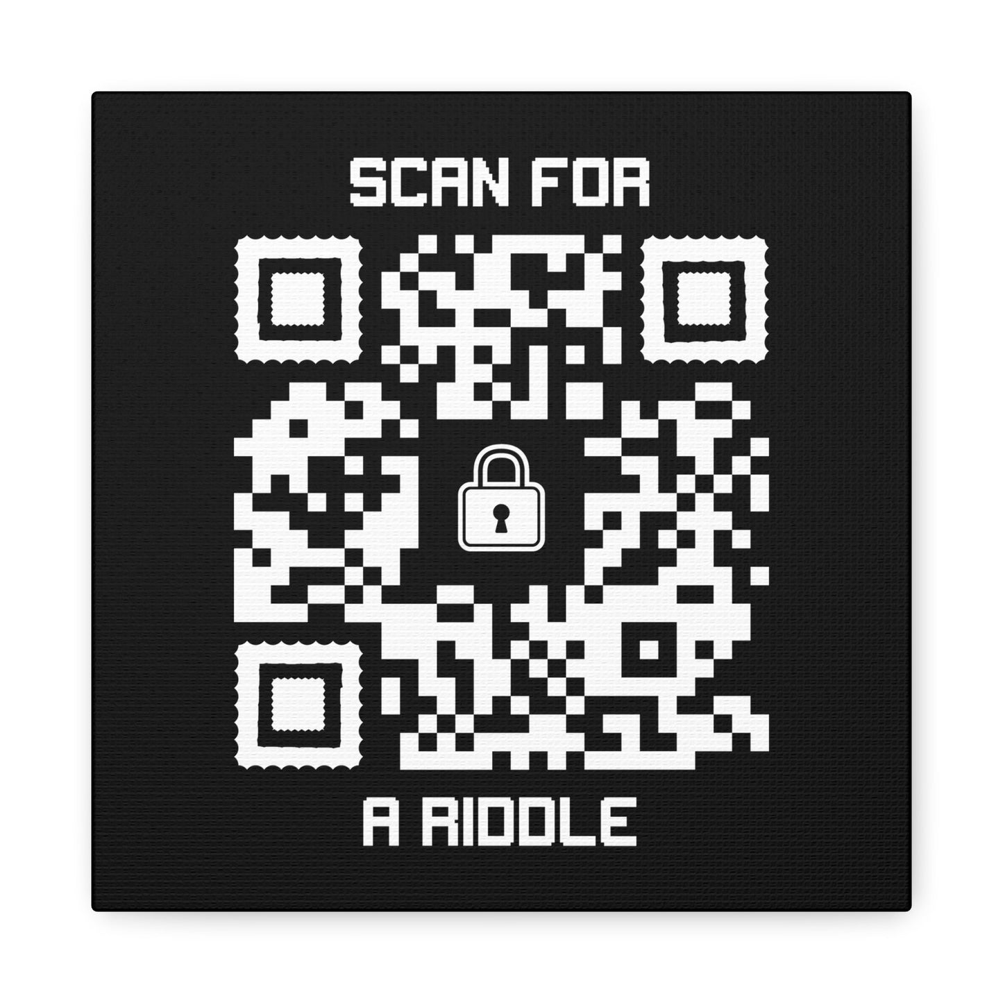 Hidden – Canvas – Black – Scan for a Riddle - QR NATION