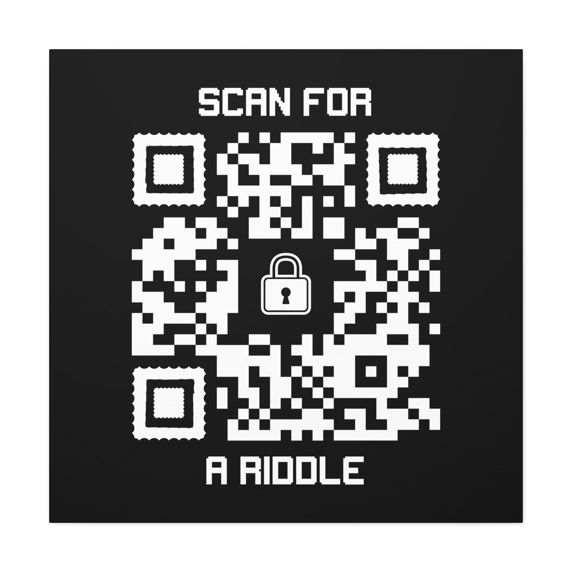Hidden – Canvas – Black – Scan for a Riddle - QR NATION
