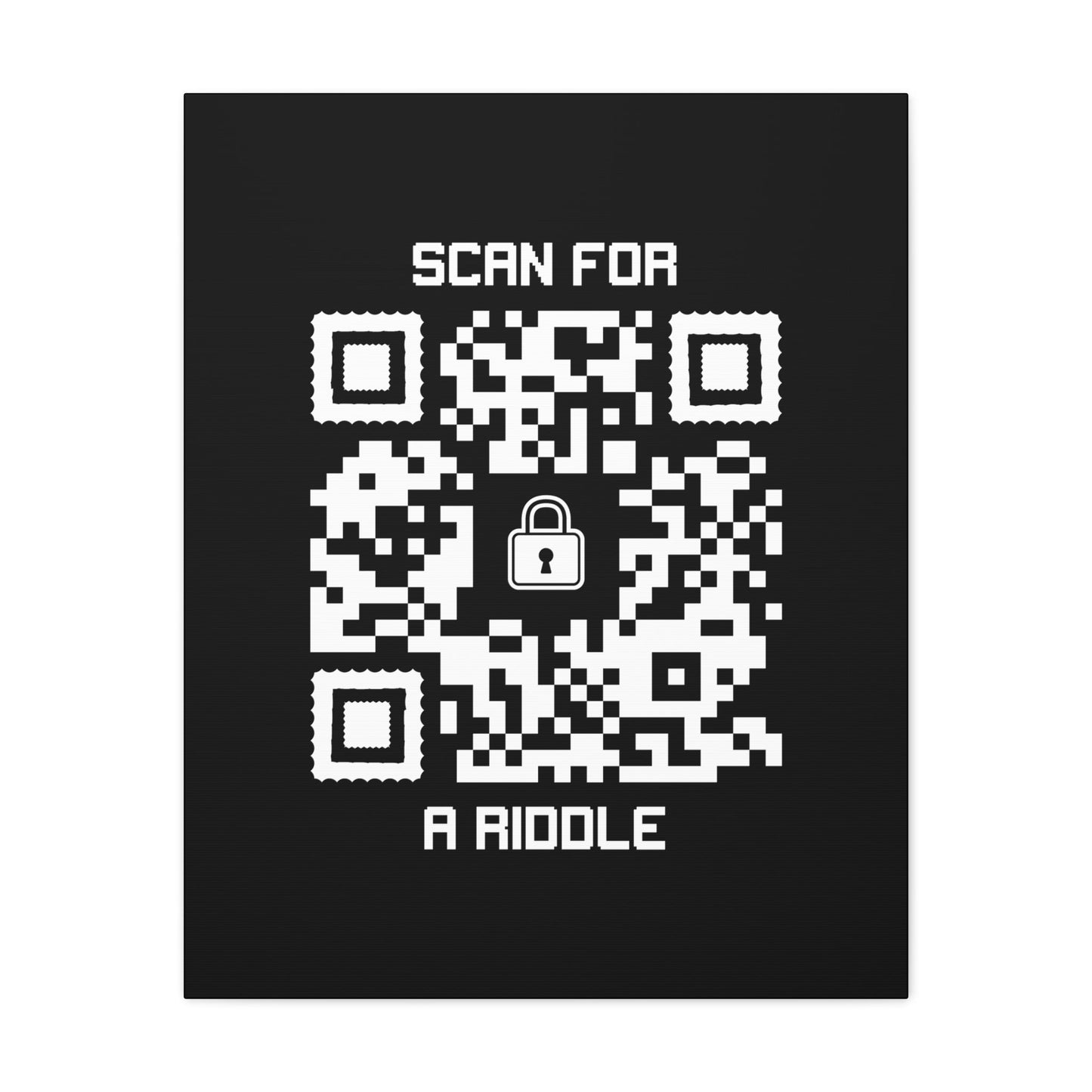 Hidden – Canvas – Black – Scan for a Riddle - QR NATION