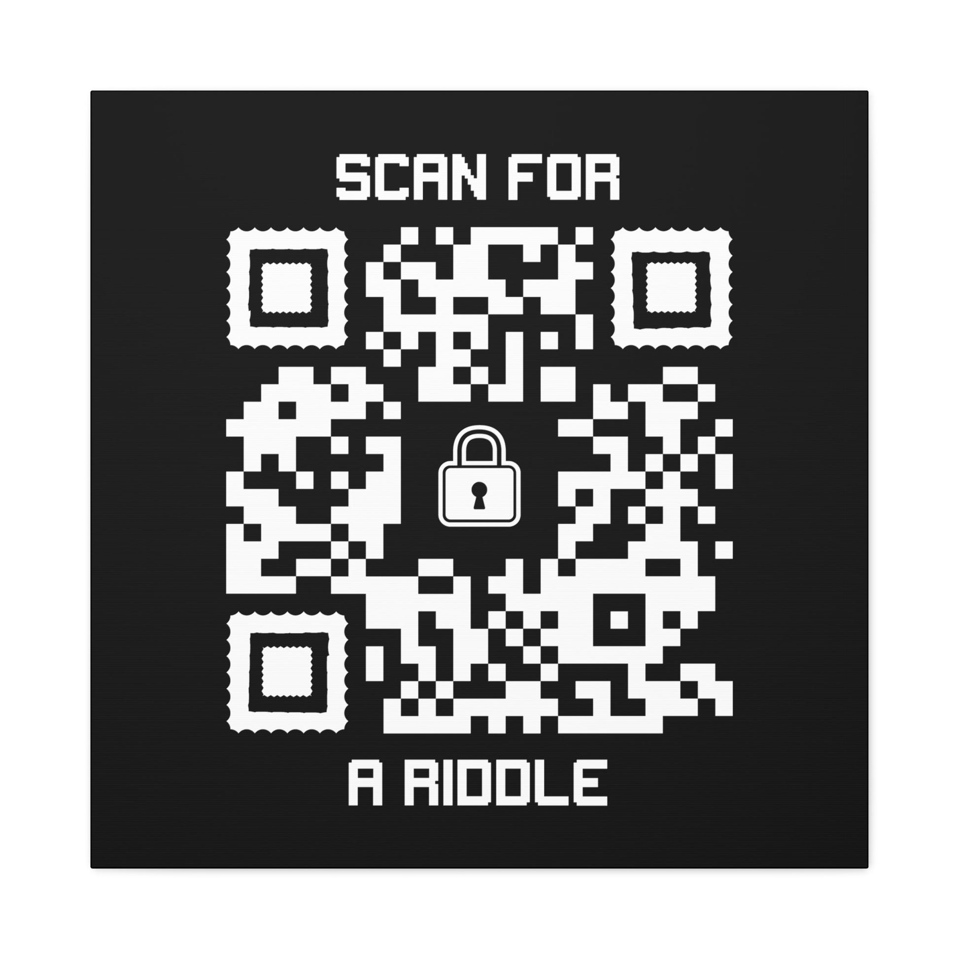 Hidden – Canvas – Black – Scan for a Riddle - QR NATION