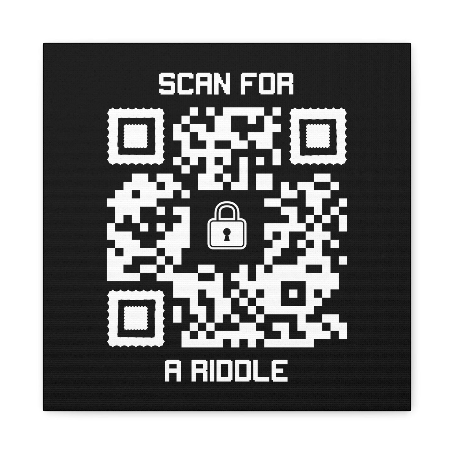 Hidden – Canvas – Black – Scan for a Riddle - QR NATION