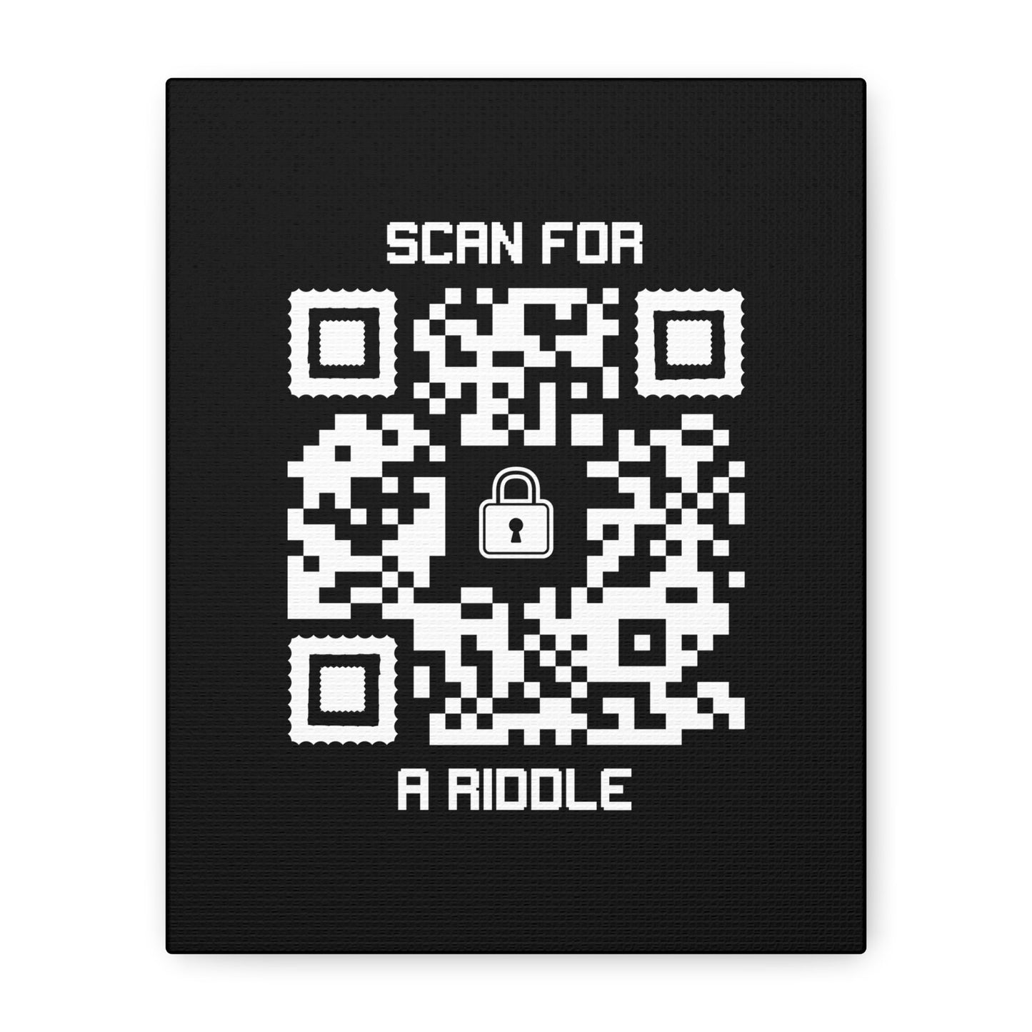Hidden – Canvas – Black – Scan for a Riddle - QR NATION