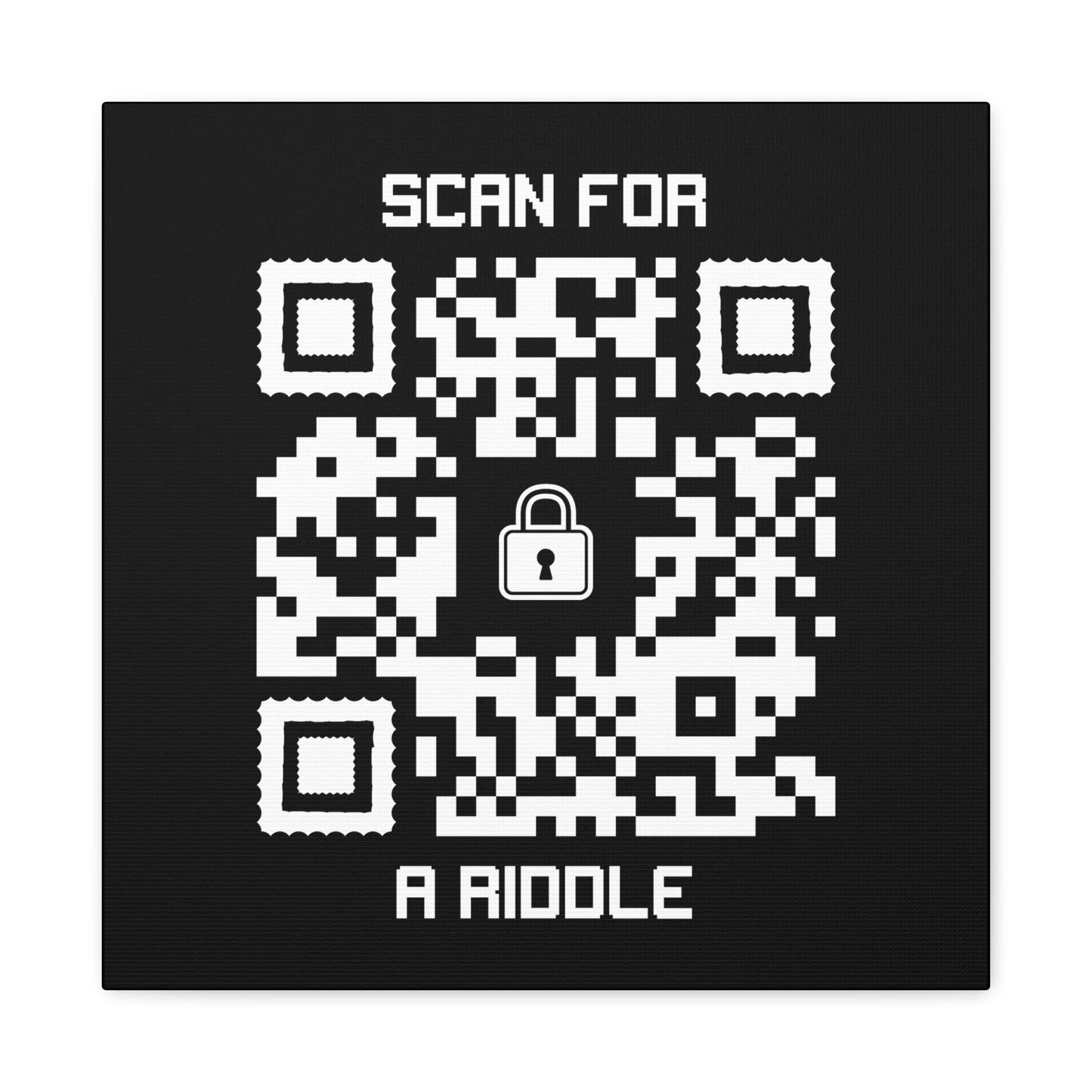 Hidden – Canvas – Black – Scan for a Riddle - QR NATION