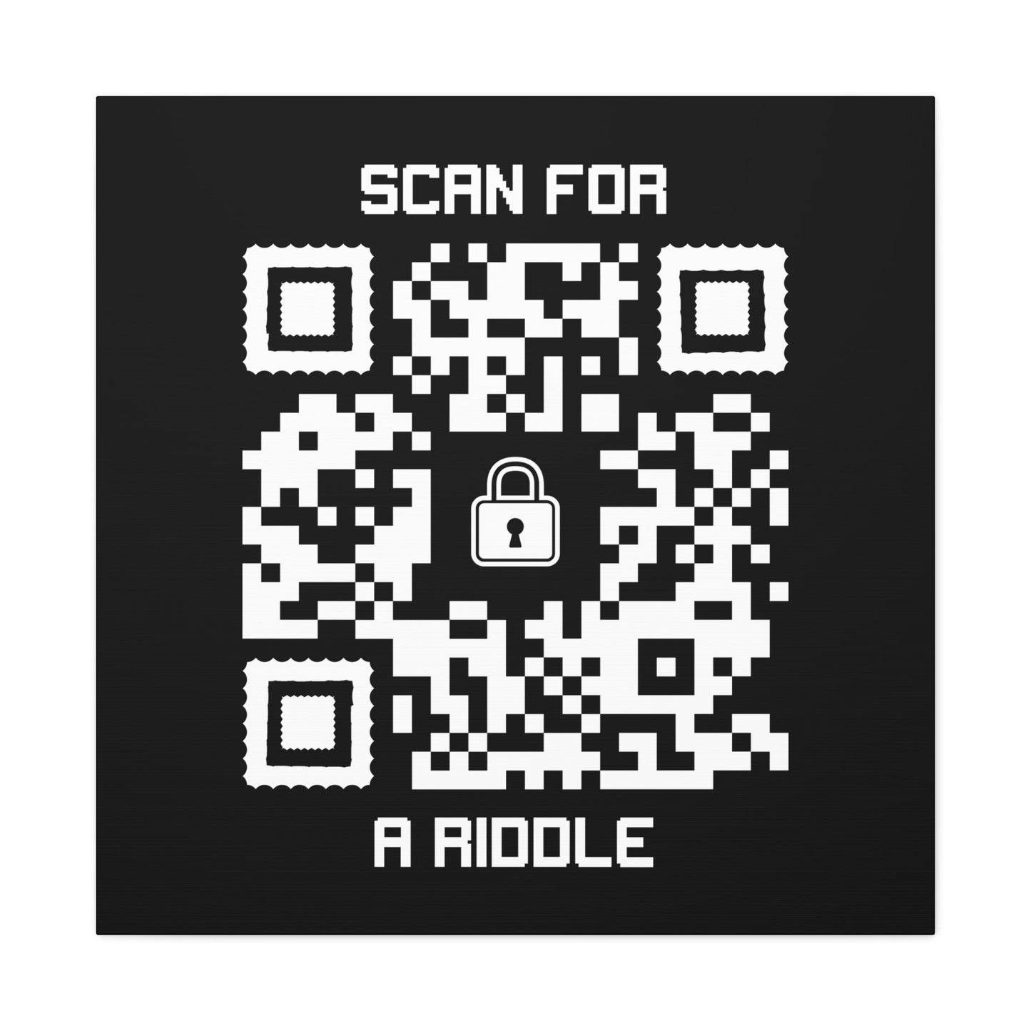 Hidden – Canvas – Black – Scan for a Riddle - QR NATION
