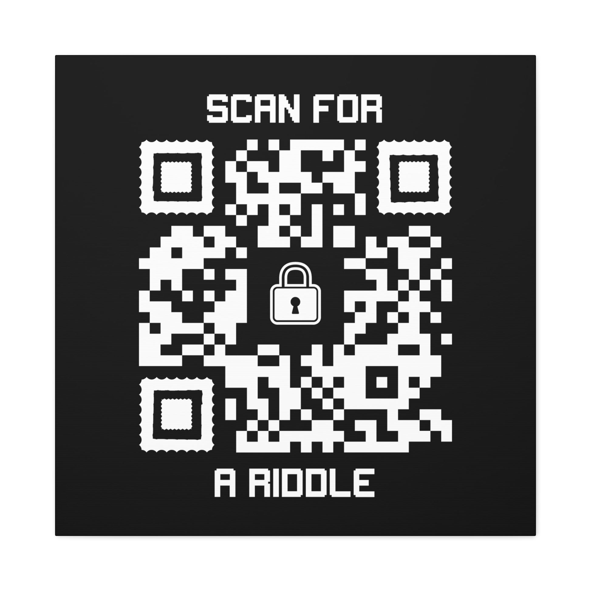 Hidden – Canvas – Black – Scan for a Riddle - QR NATION