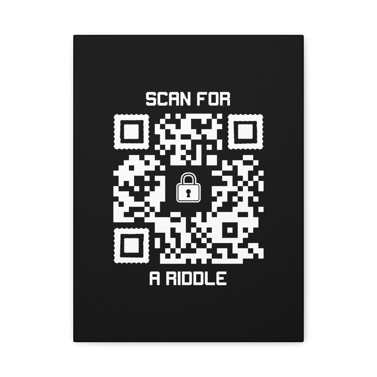Hidden – Canvas – Black – Scan for a Riddle - QR NATION