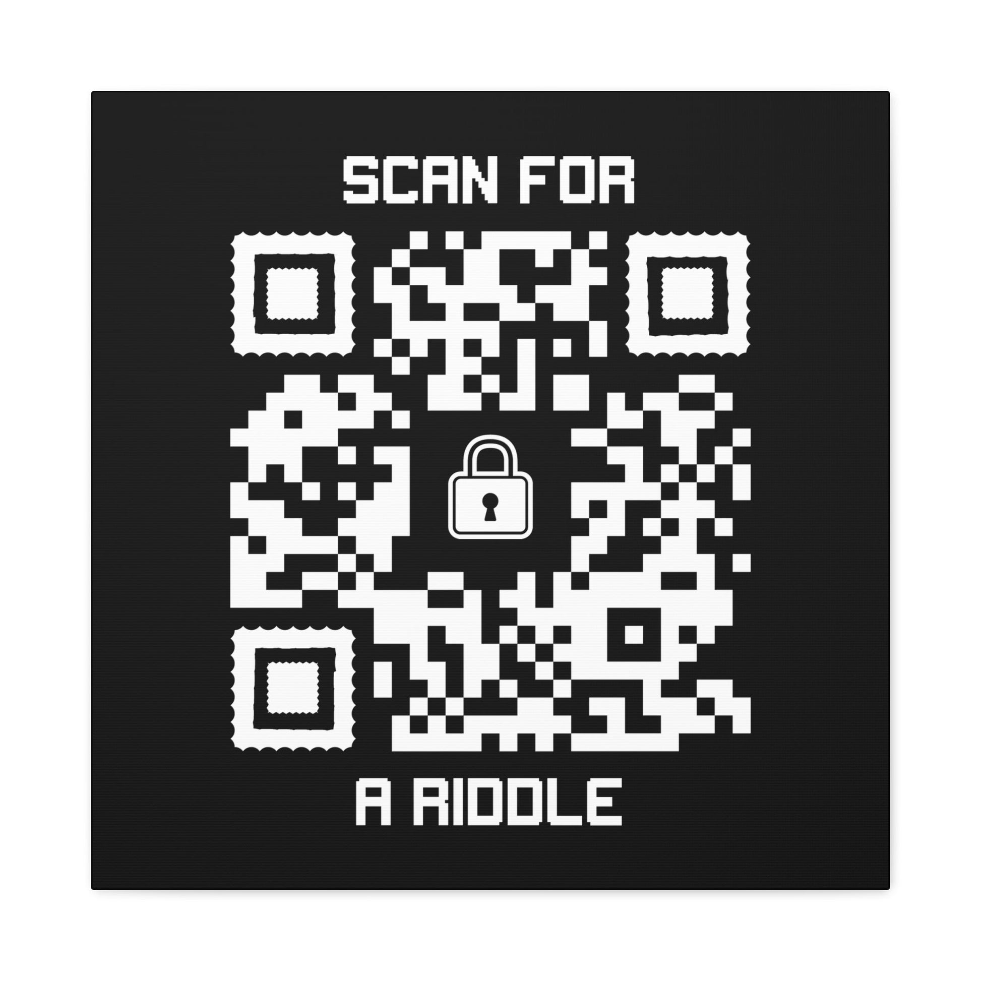 Hidden – Canvas – Black – Scan for a Riddle - QR NATION