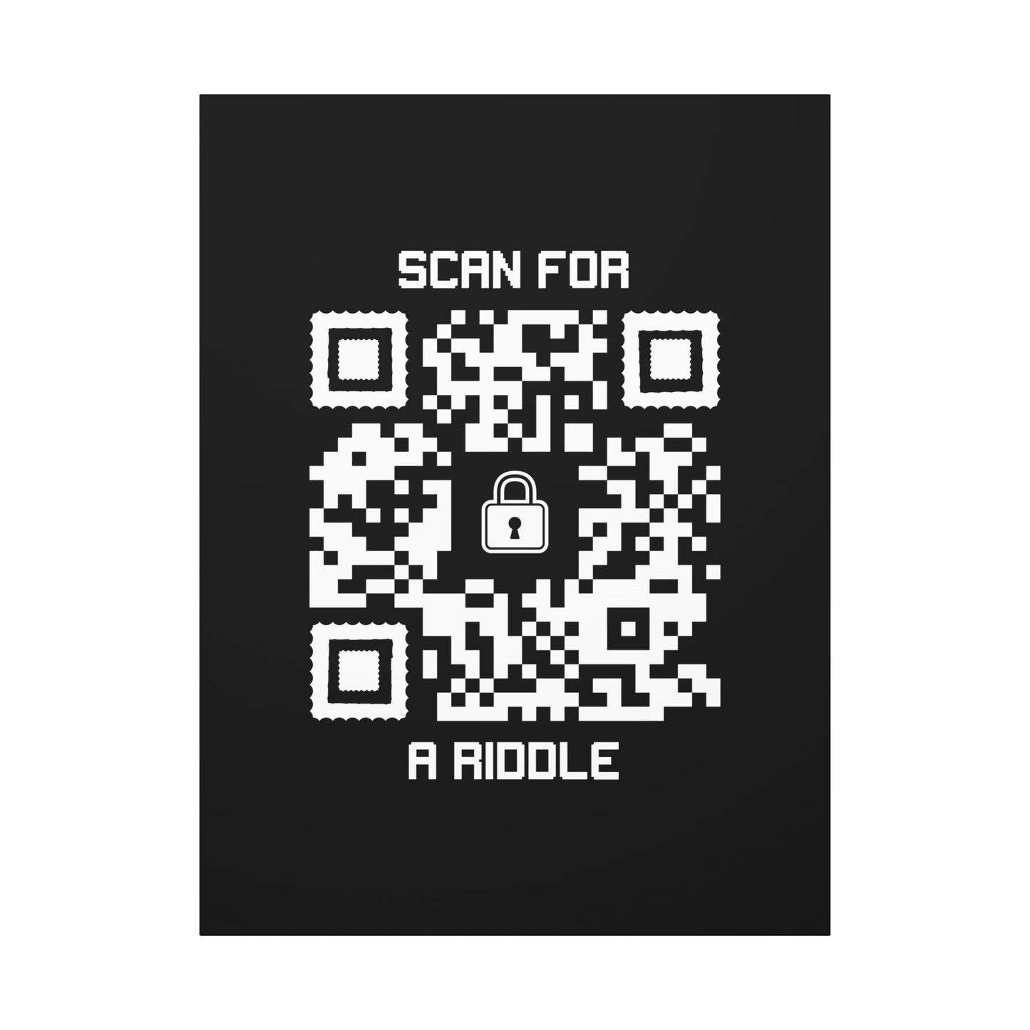 Hidden – Canvas – Black – Scan for a Riddle - QR NATION