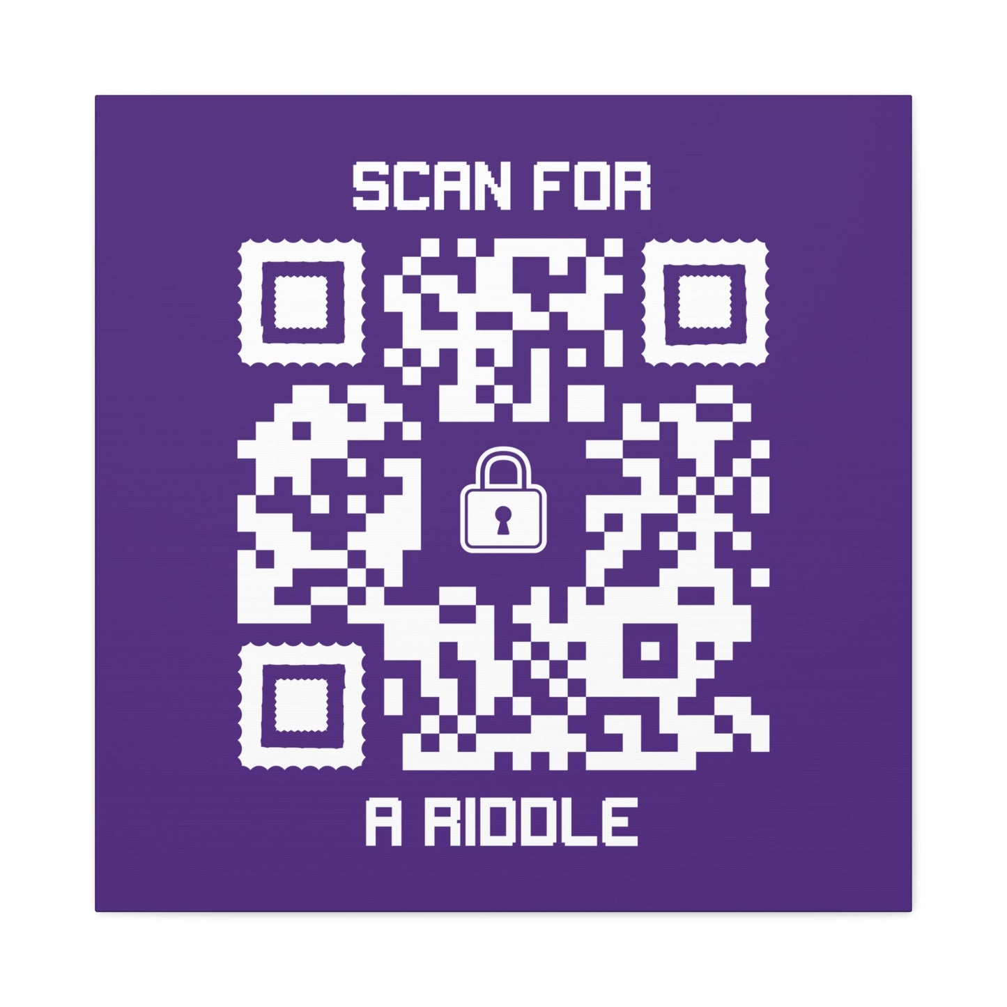 Hidden – Canvas – Purple – Scan for a Riddle - QR NATION