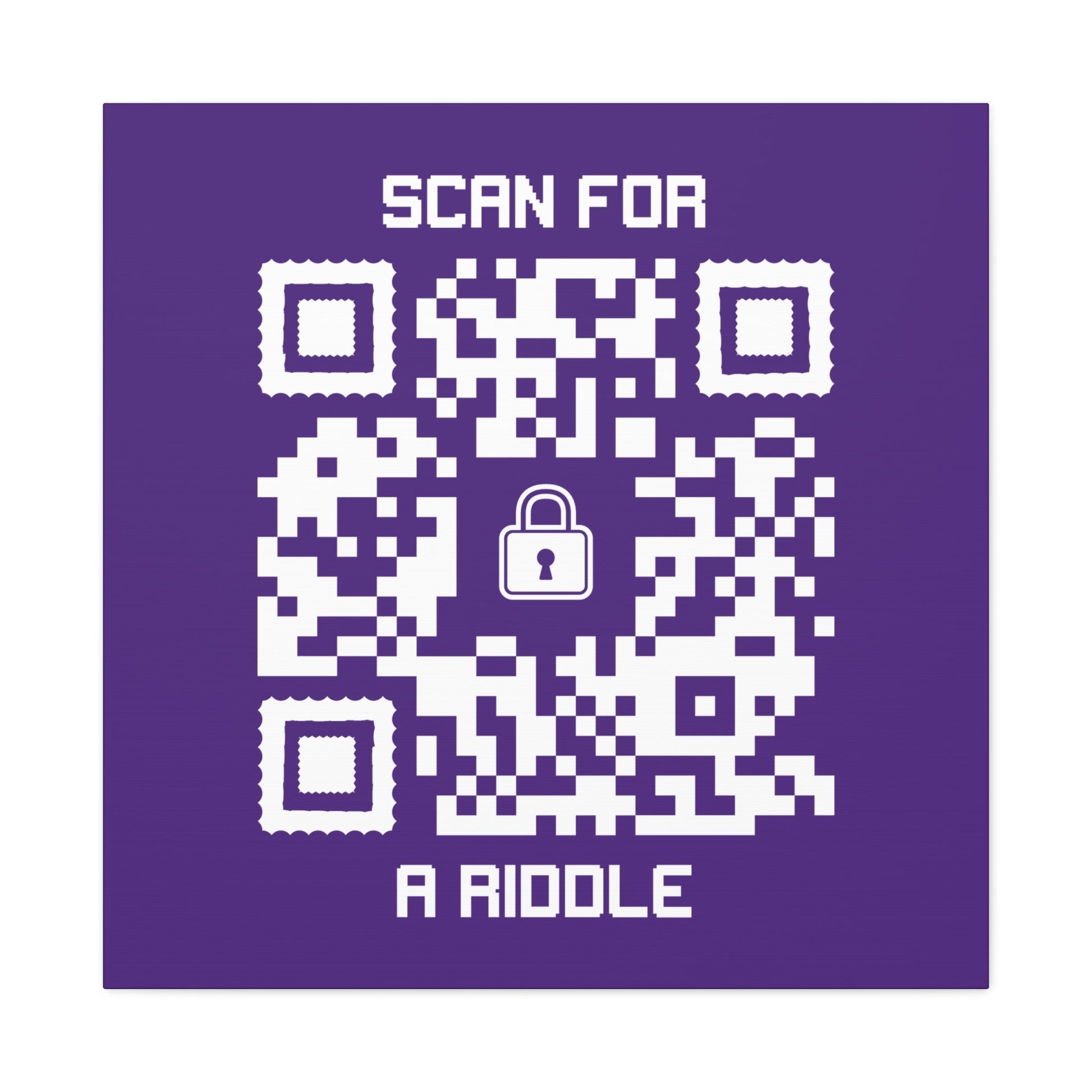 Hidden – Canvas – Purple – Scan for a Riddle - QR NATION