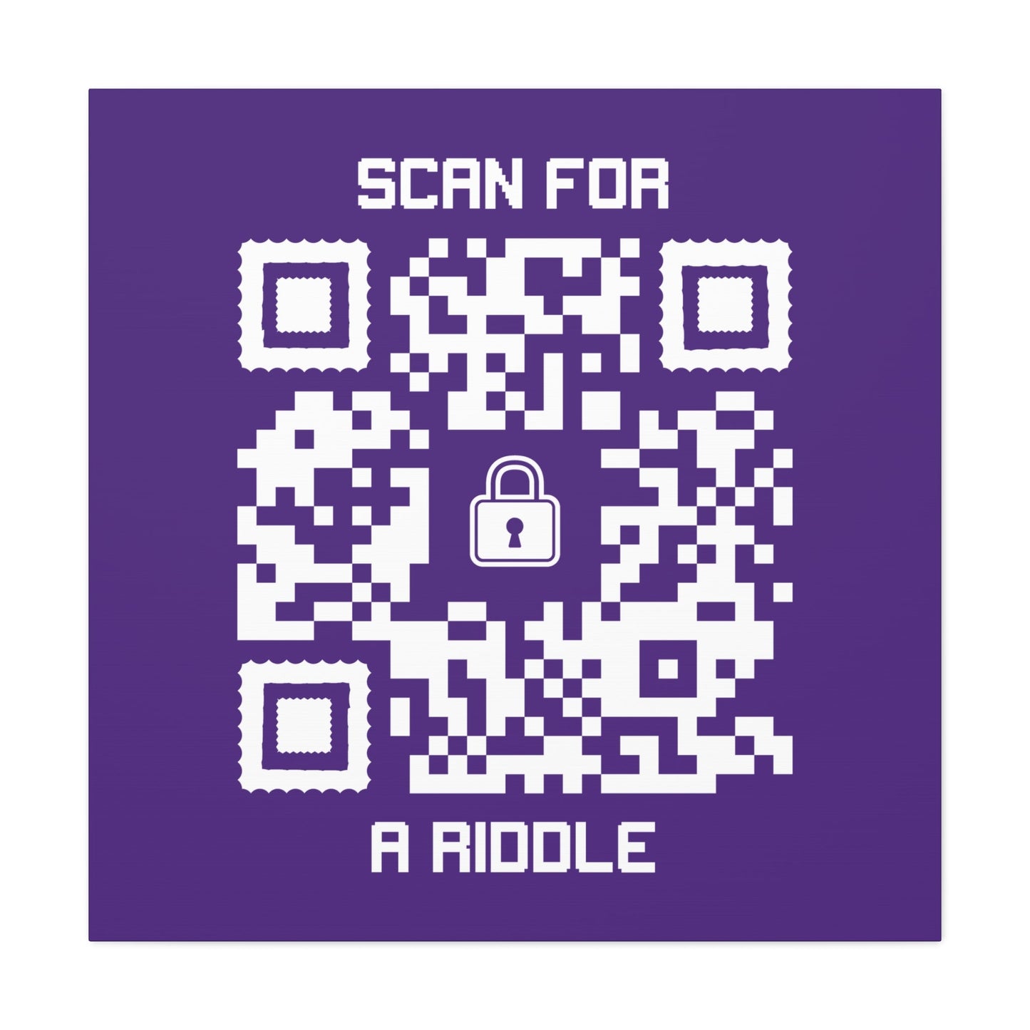 Hidden – Canvas – Purple – Scan for a Riddle - QR NATION