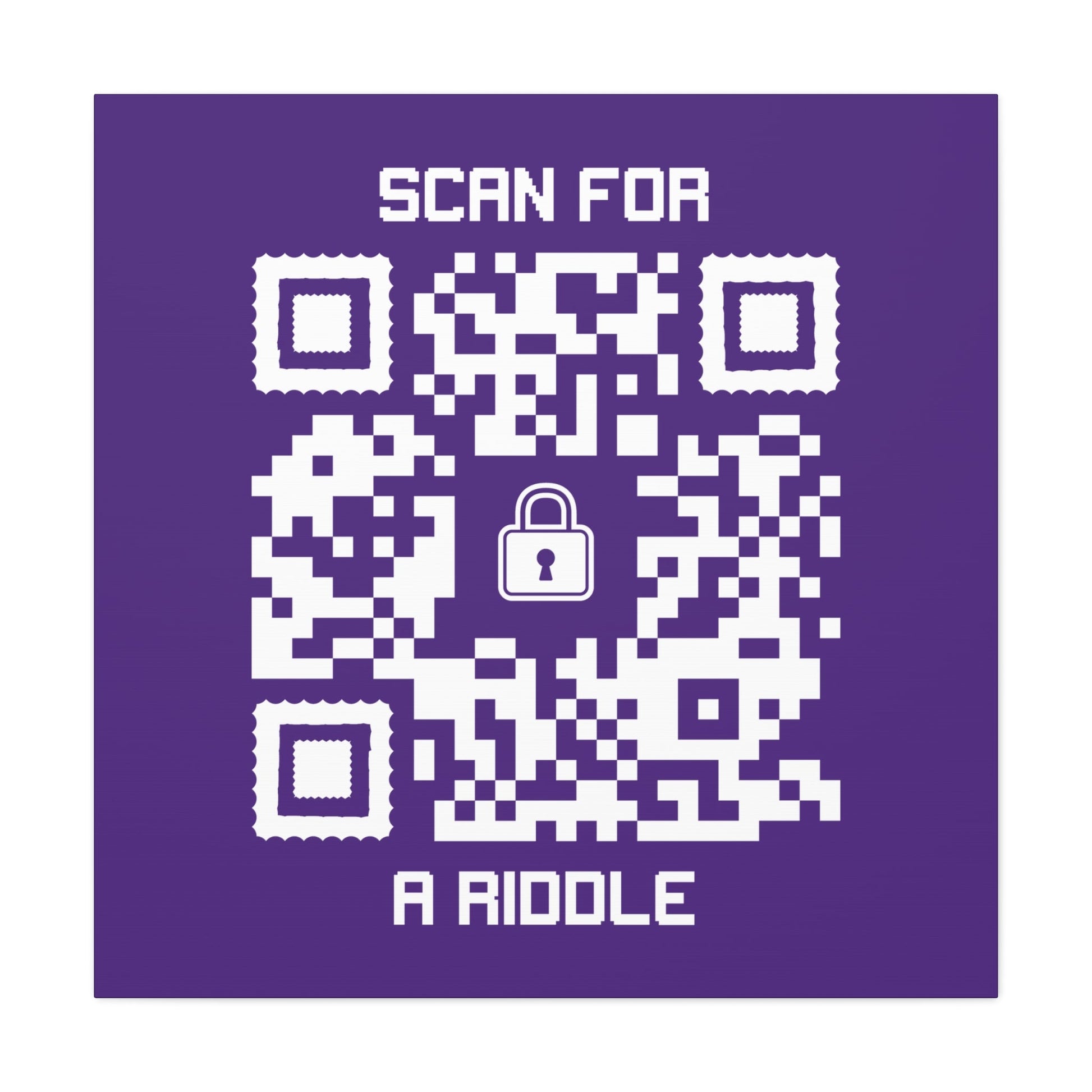 Hidden – Canvas – Purple – Scan for a Riddle - QR NATION