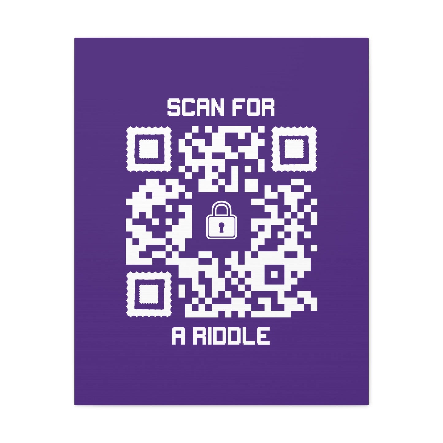 Hidden – Canvas – Purple – Scan for a Riddle - QR NATION
