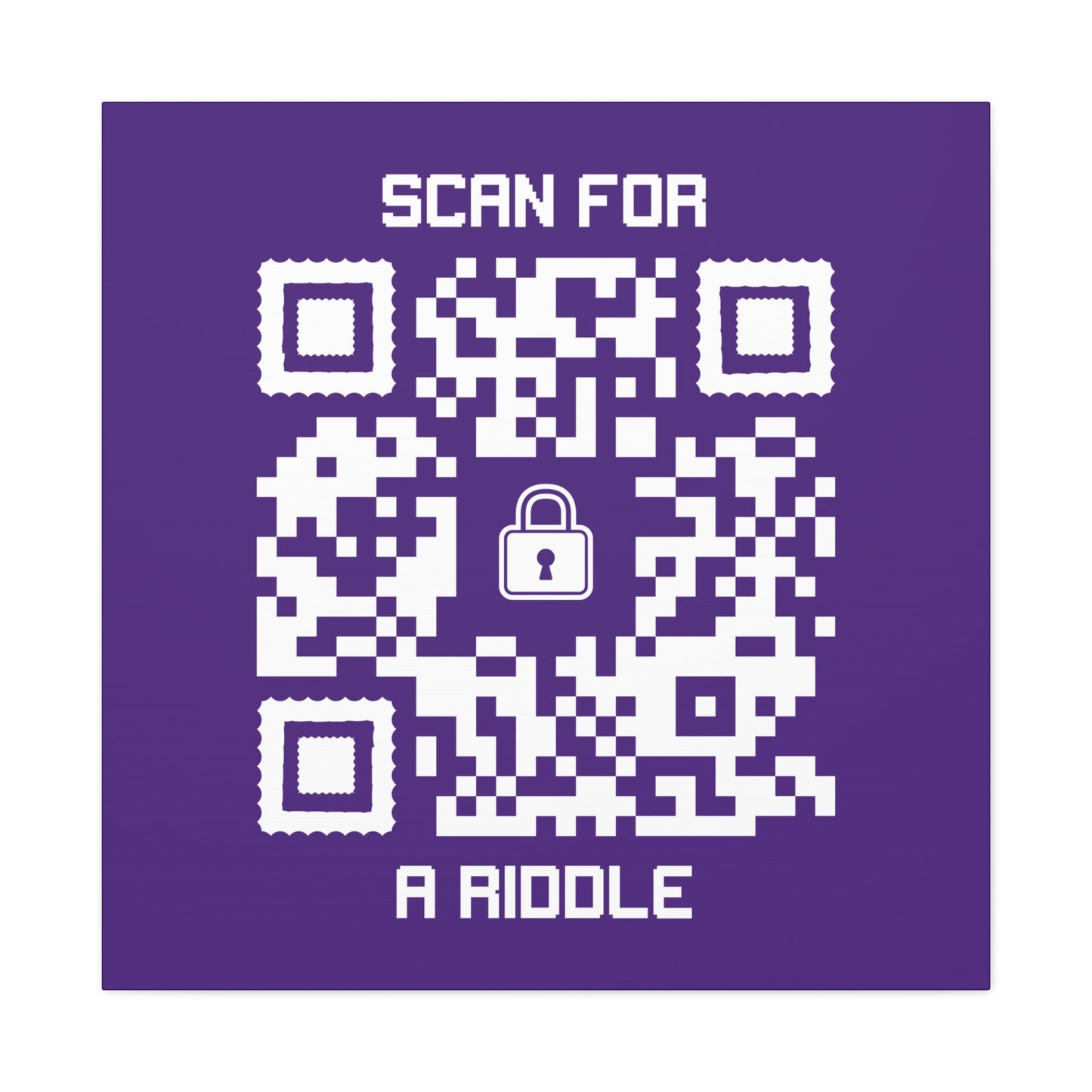 Hidden – Canvas – Purple – Scan for a Riddle - QR NATION