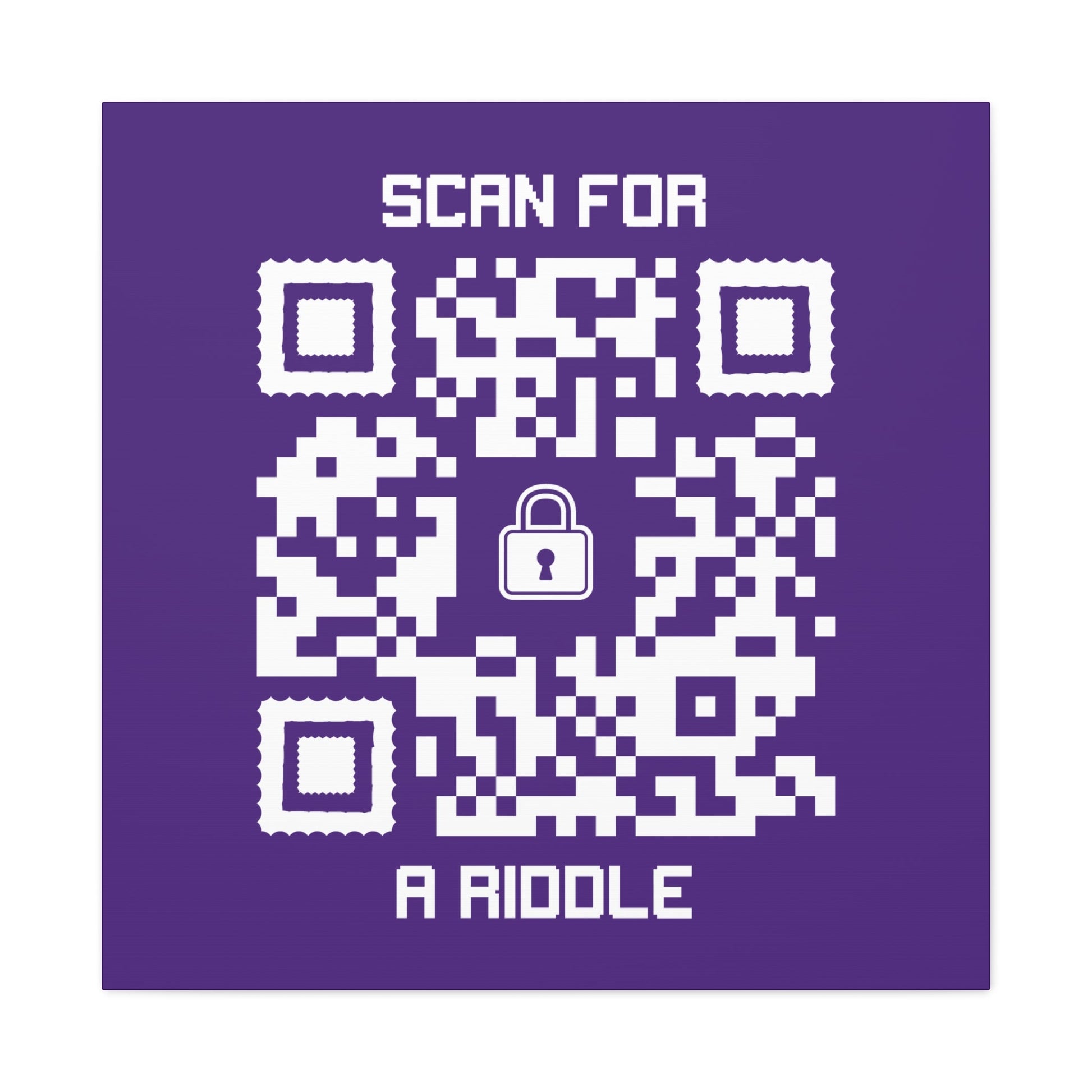Hidden – Canvas – Purple – Scan for a Riddle - QR NATION