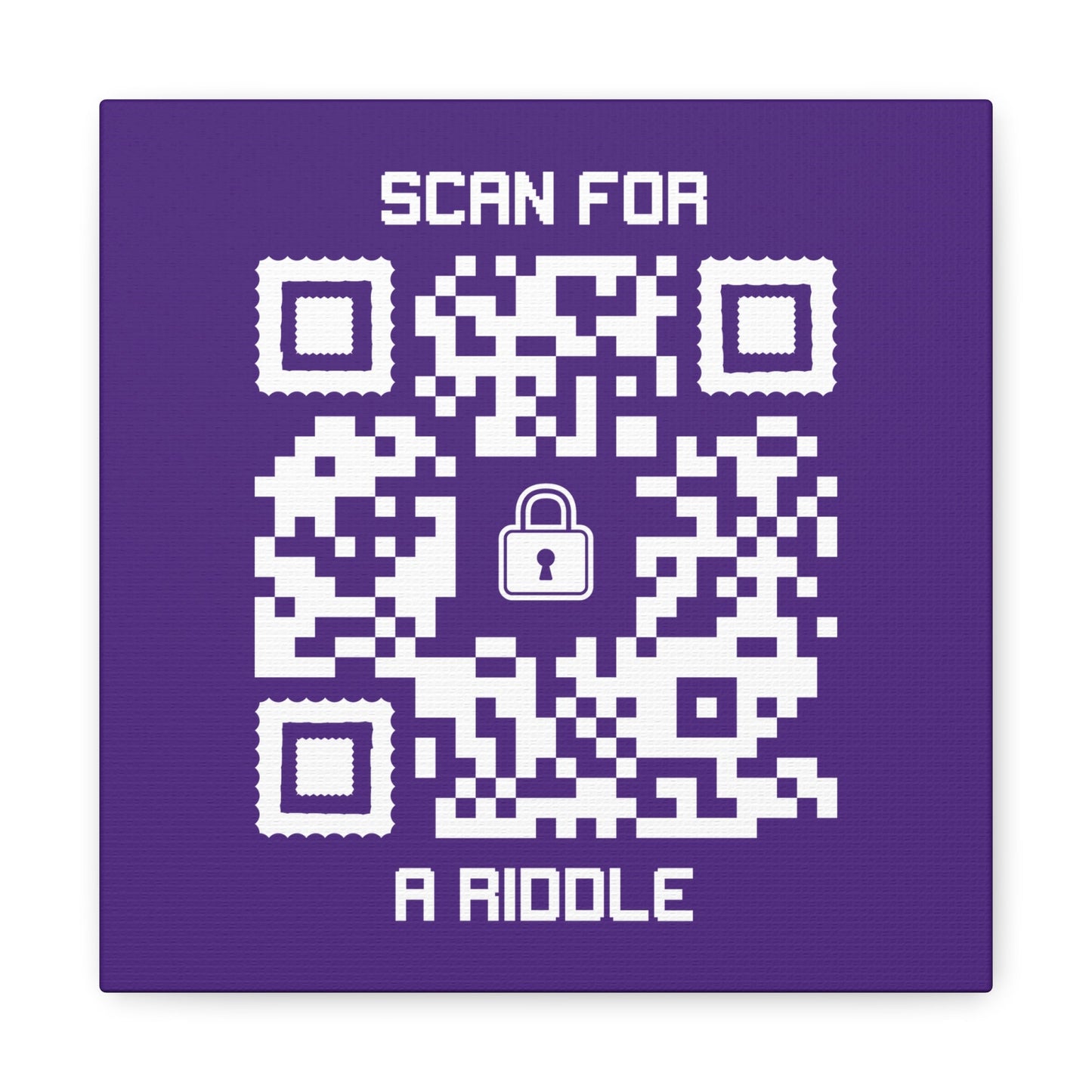 Hidden – Canvas – Purple – Scan for a Riddle - QR NATION