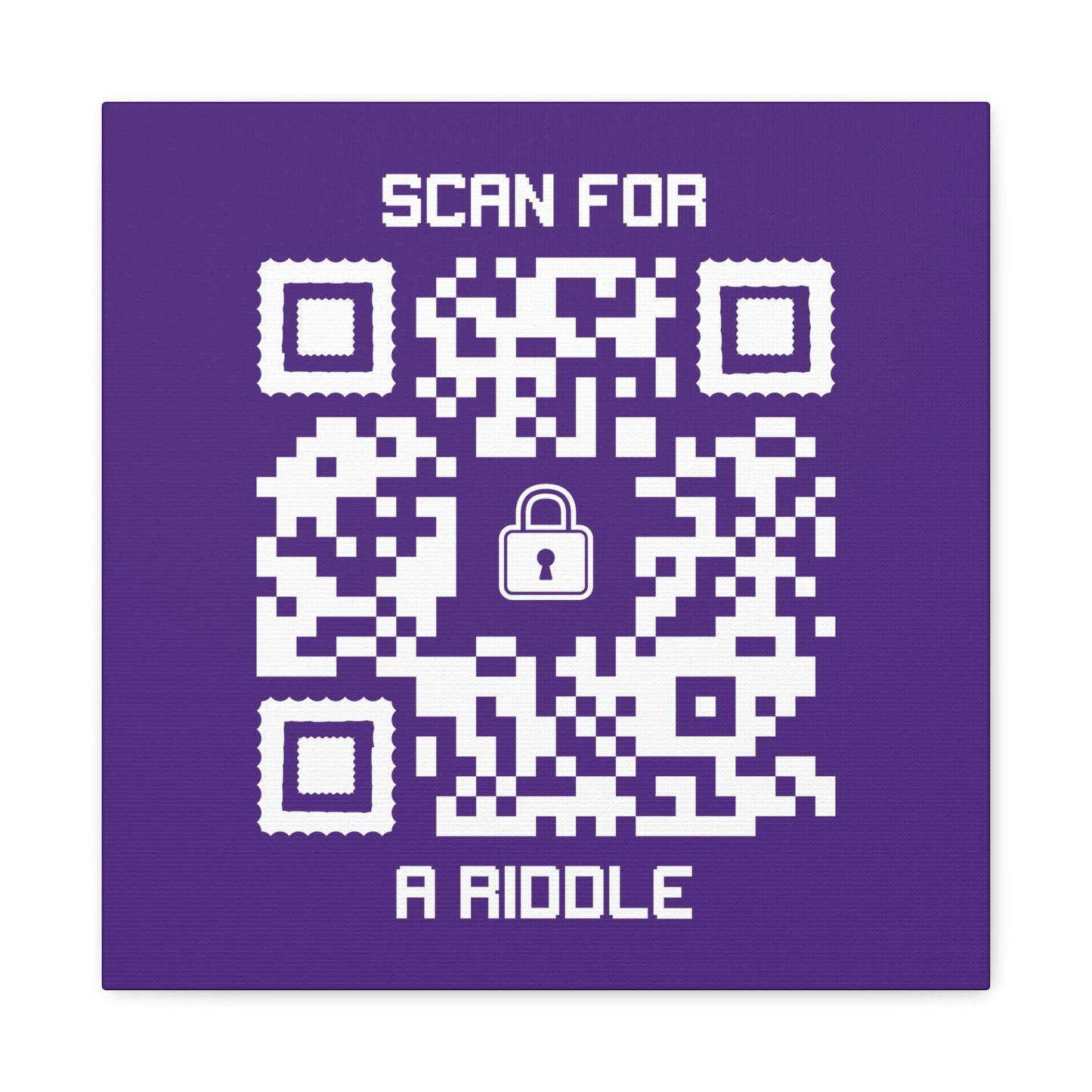 Hidden – Canvas – Purple – Scan for a Riddle - QR NATION