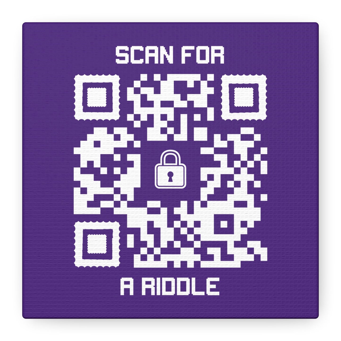 Hidden – Canvas – Purple – Scan for a Riddle - QR NATION