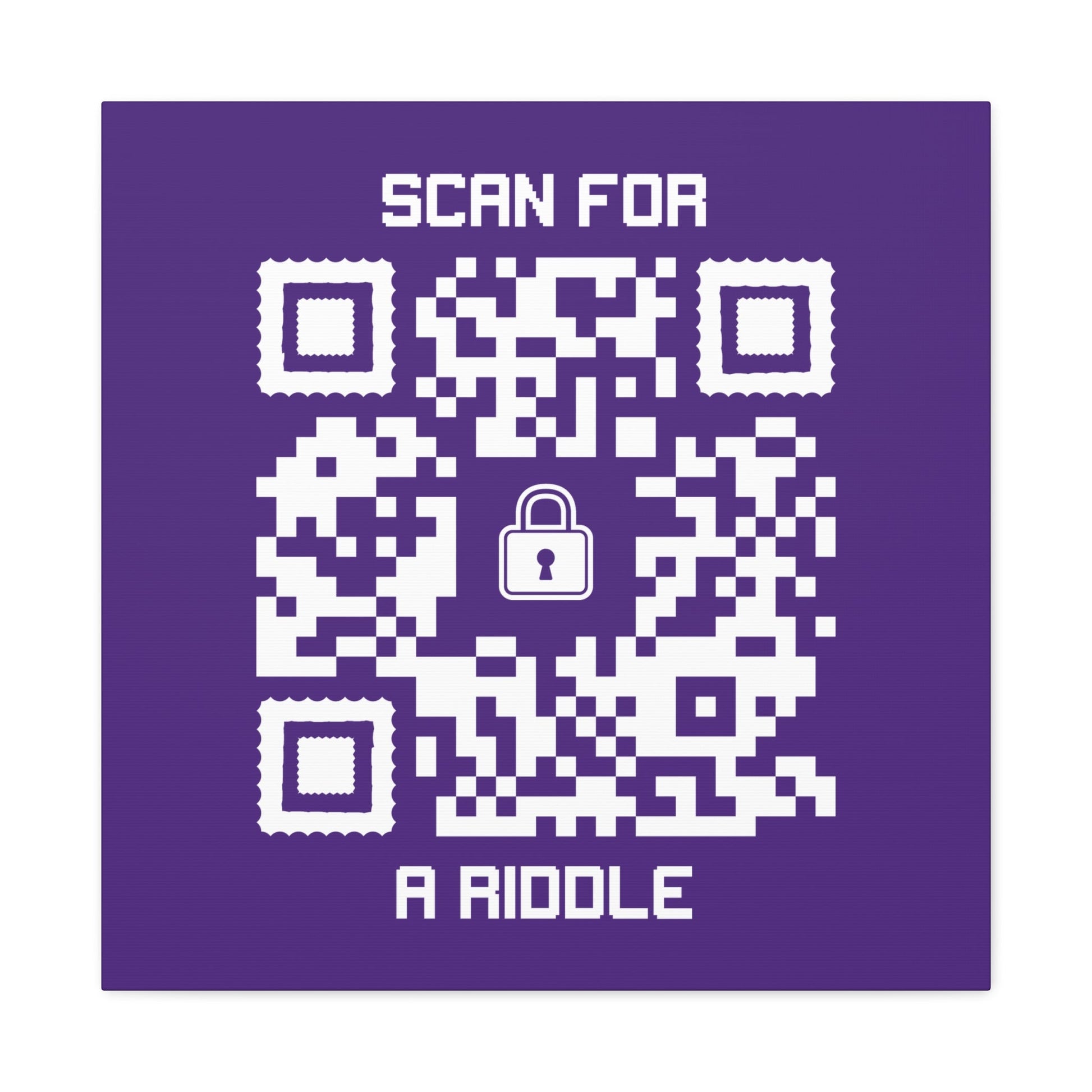 Hidden – Canvas – Purple – Scan for a Riddle - QR NATION