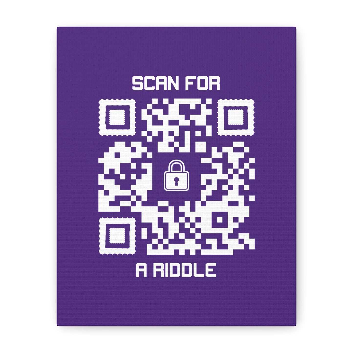 Hidden – Canvas – Purple – Scan for a Riddle - QR NATION