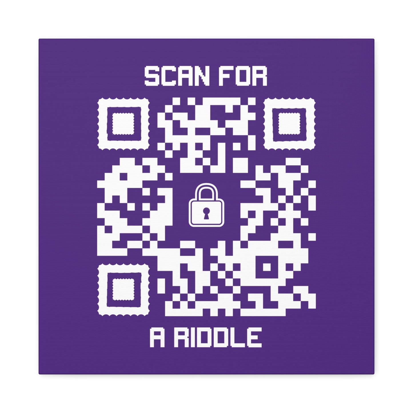 Hidden – Canvas – Purple – Scan for a Riddle - QR NATION