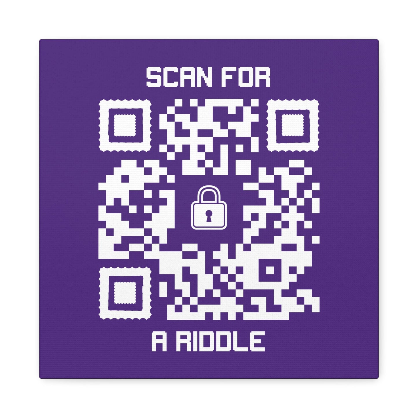 Hidden – Canvas – Purple – Scan for a Riddle - QR NATION
