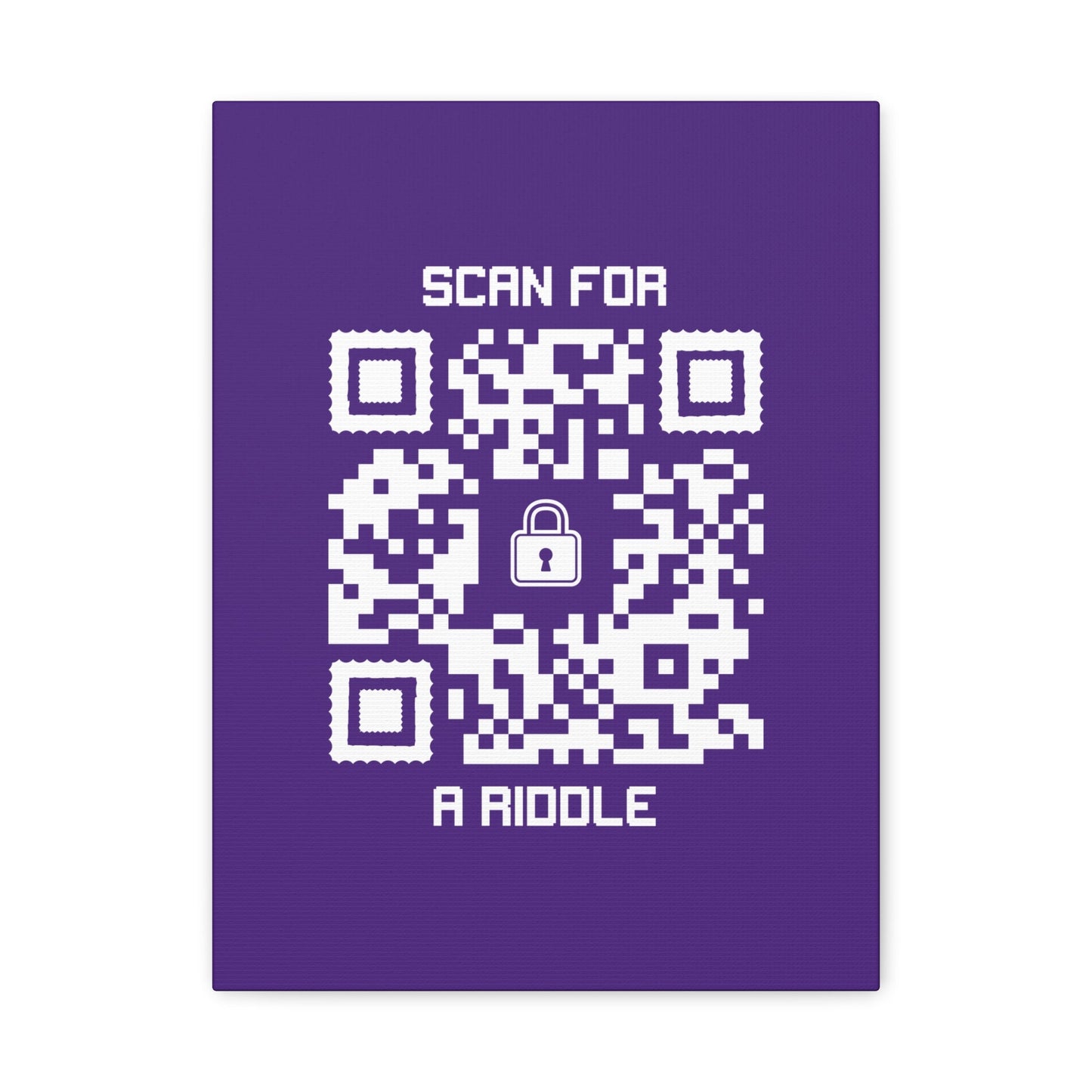 Hidden – Canvas – Purple – Scan for a Riddle - QR NATION