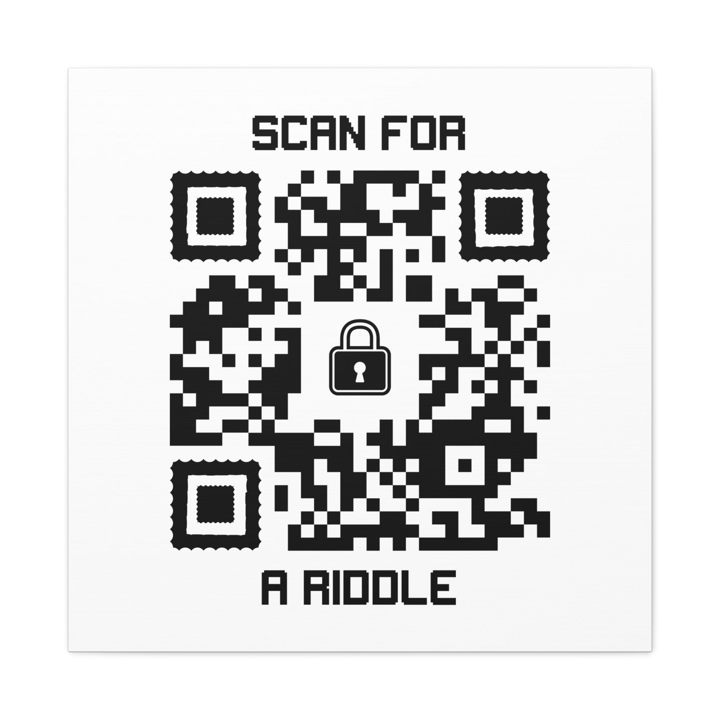 Hidden – Canvas – White – Scan for a Riddle - QR NATION