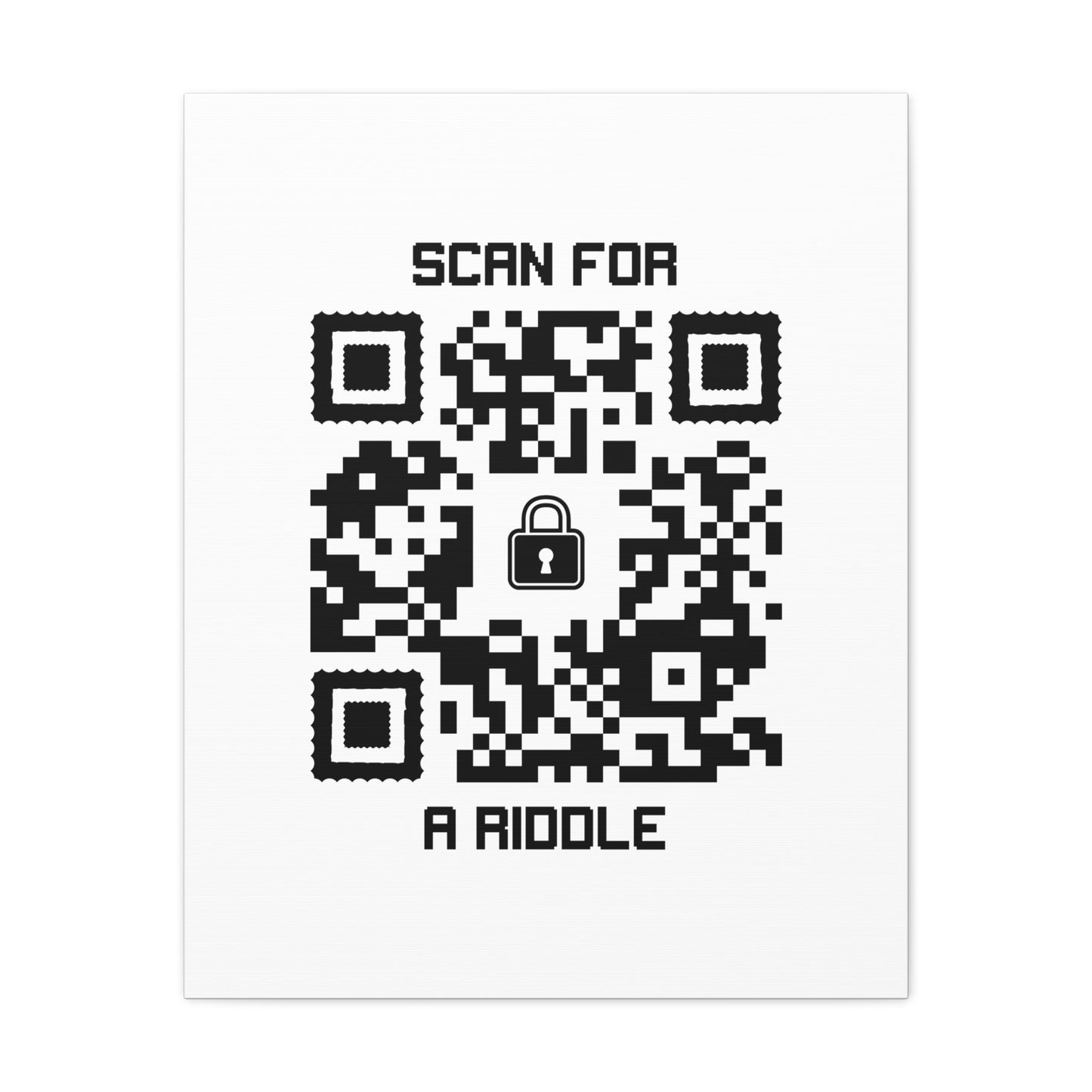 Hidden – Canvas – White – Scan for a Riddle - QR NATION