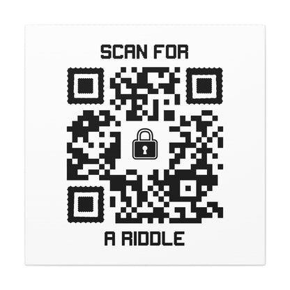 Hidden – Canvas – White – Scan for a Riddle - QR NATION