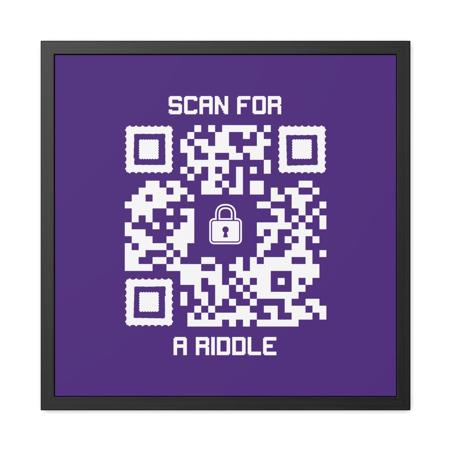 Hidden – Framed Poster – Purple – Scan for a Riddle - QR NATION