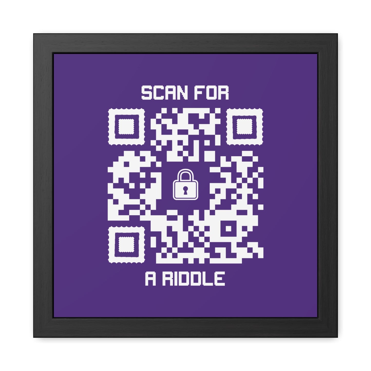 Hidden – Framed Poster – Purple – Scan for a Riddle - QR NATION