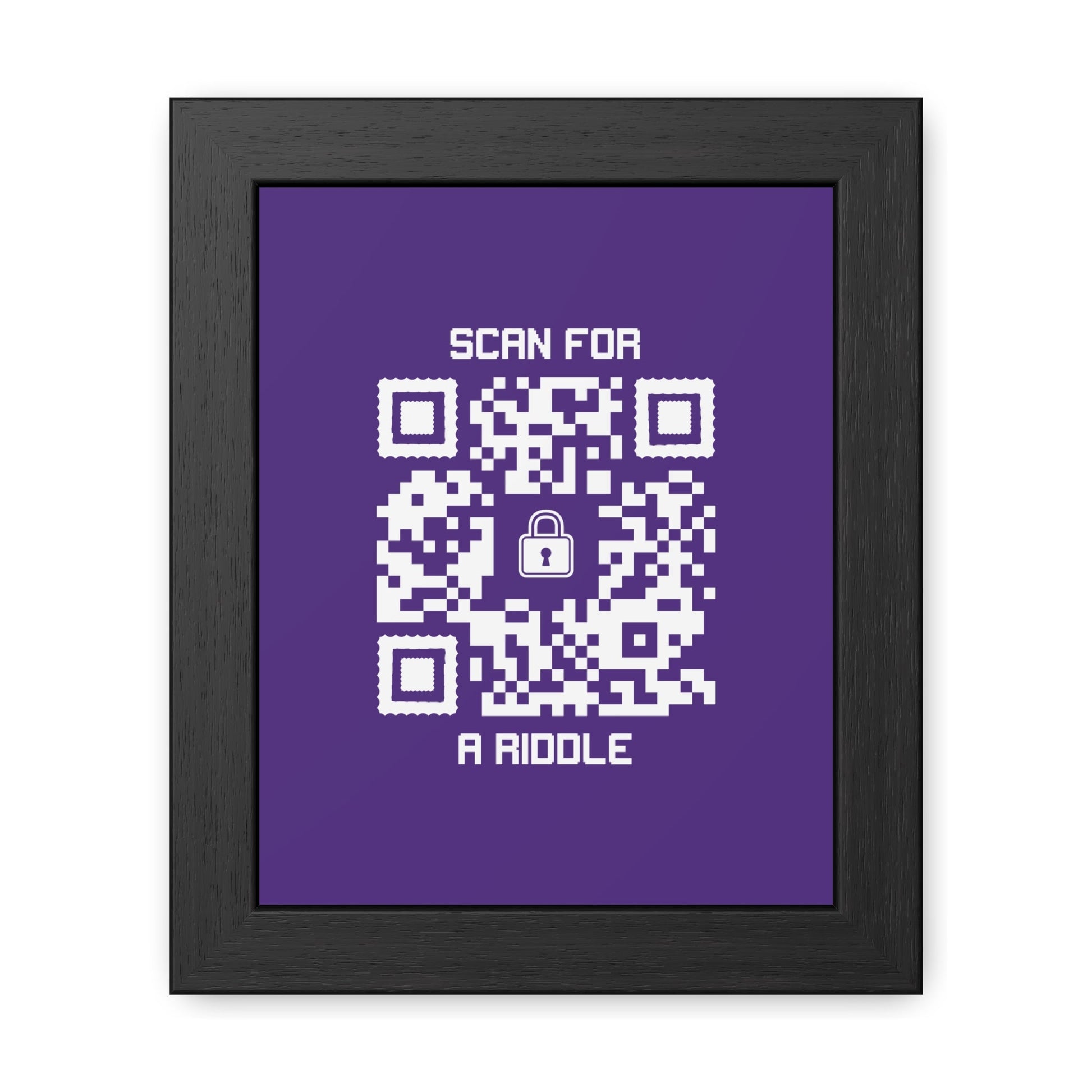 Hidden – Framed Poster – Purple – Scan for a Riddle - QR NATION