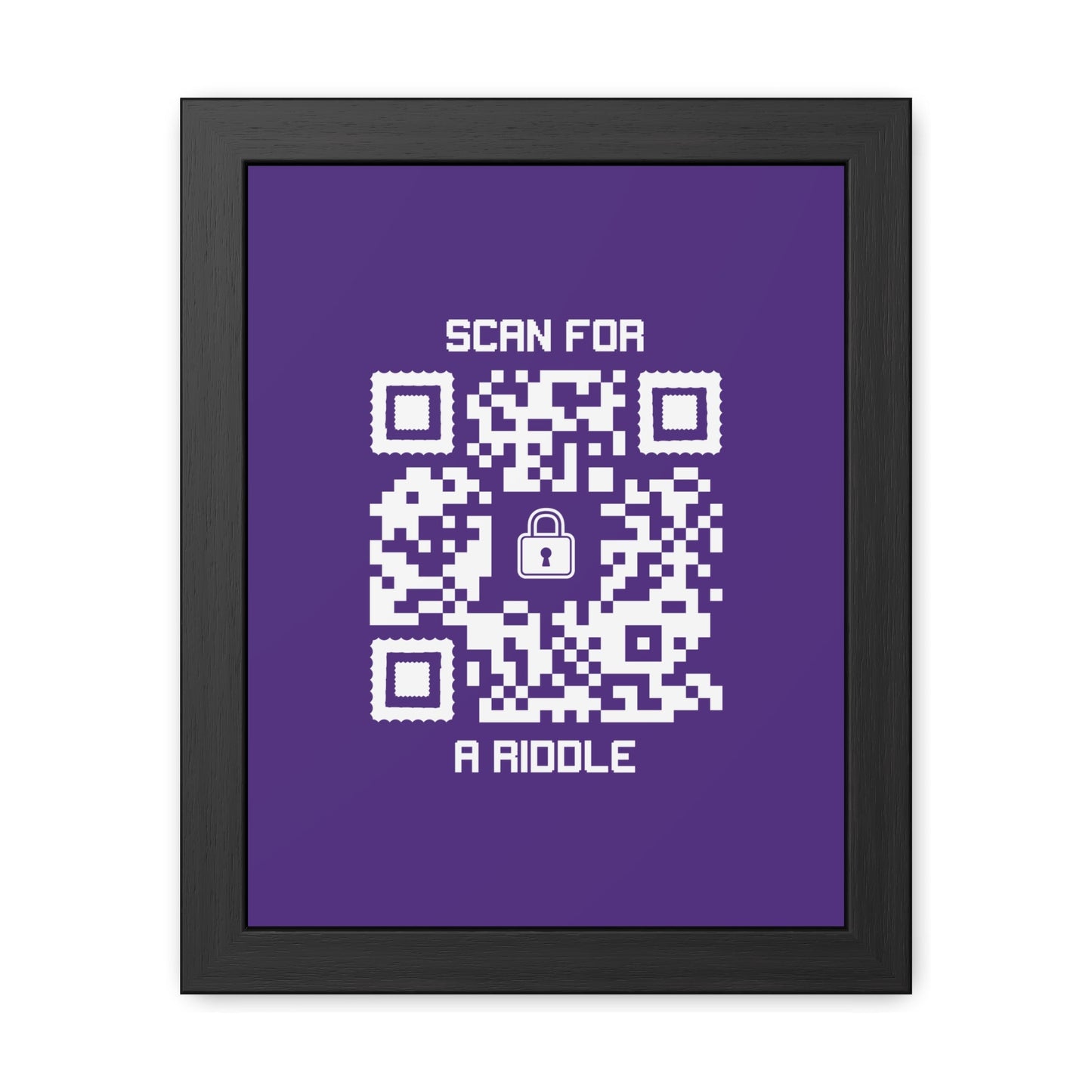 Hidden – Framed Poster – Purple – Scan for a Riddle - QR NATION