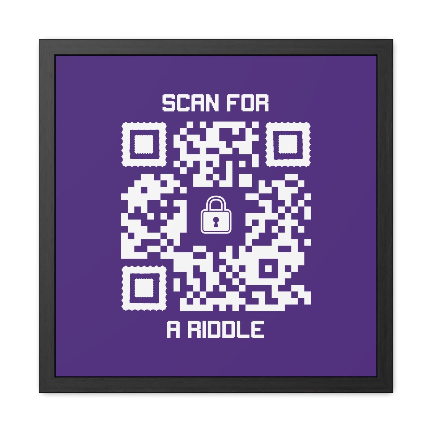 Hidden – Framed Poster – Purple – Scan for a Riddle - QR NATION