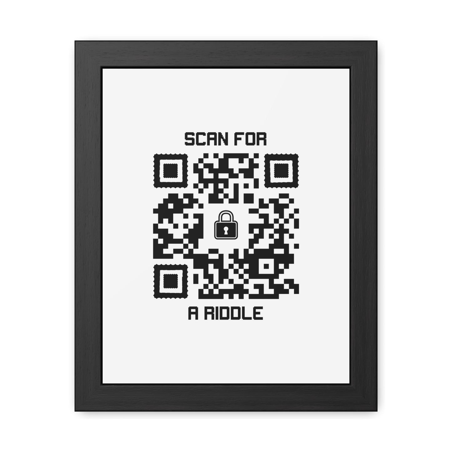 Hidden – Framed Poster – White – Scan for a Riddle - QR NATION